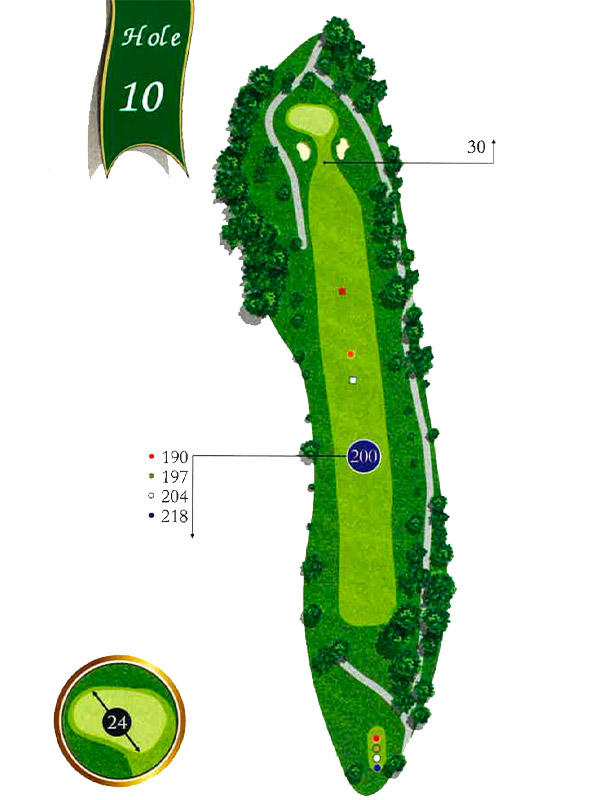 Map of Hole 10 at The Pines Country Club