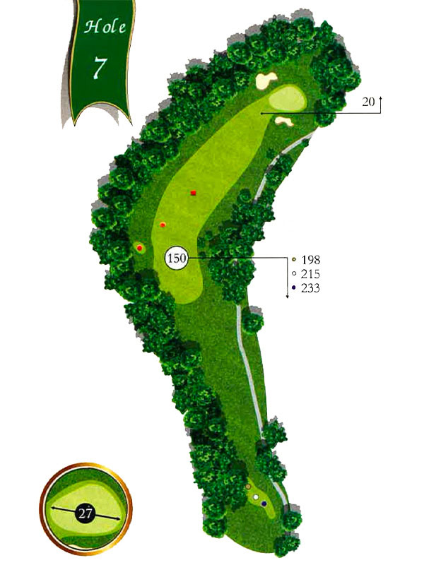Map of Hole 7 at The Pines Country Club