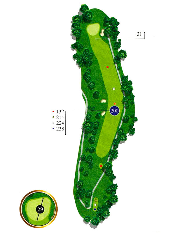 Map of Hole 2 at The Pines Country Club
