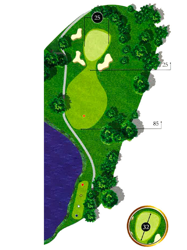 Map of Hole 3 at The Pines Country Club