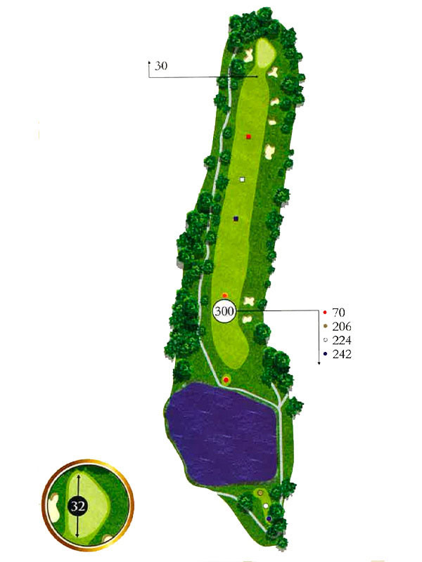 Map of Hole 4 at The Pines Country Club