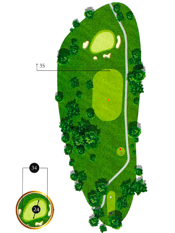 Map of Hole 17 at The Pines Country Club