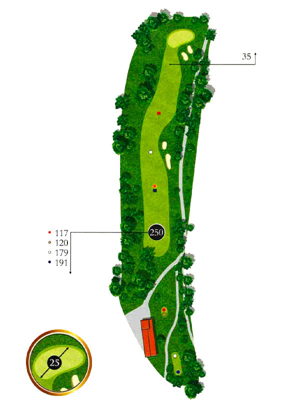 Map of Hole 18 at The Pines Country Club