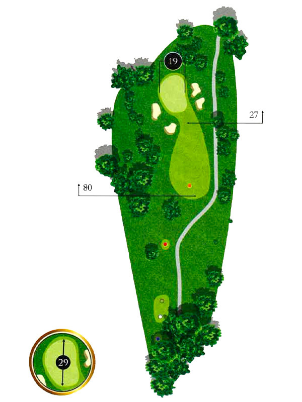 Map of Hole 12 at The Pines Country Club