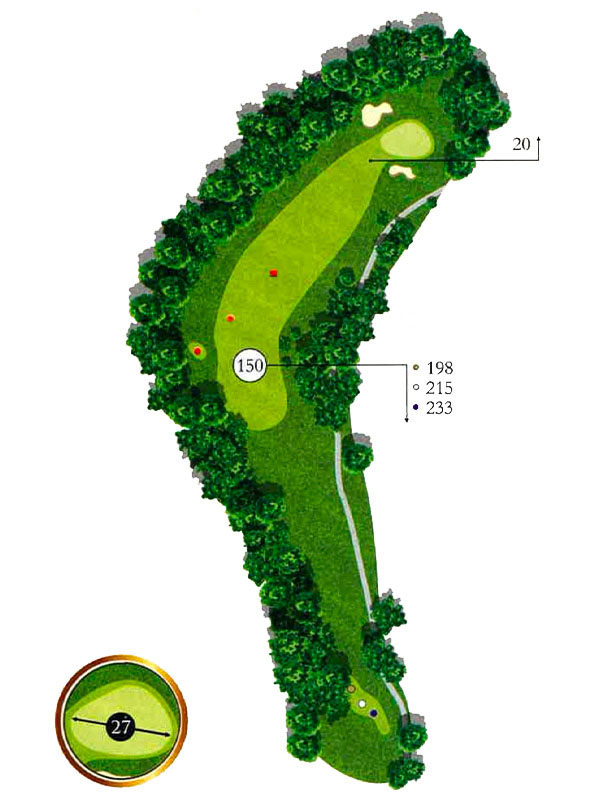 Map of Hole 7 at The Pines Country Club