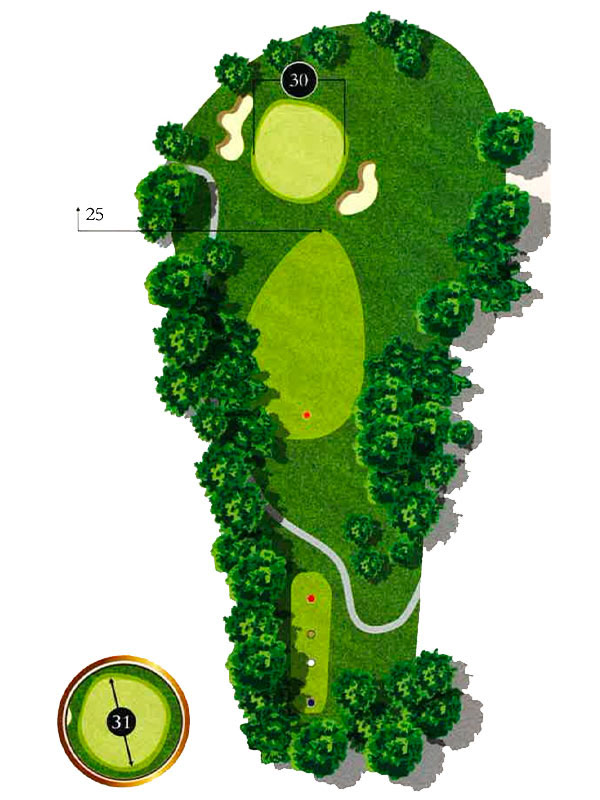 Map of Hole 9 at The Pines Country Club